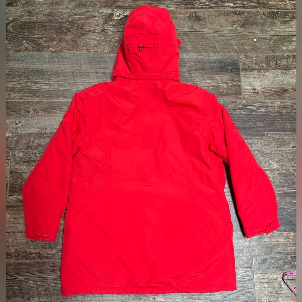 Lands' End Bright Red Hooded Puffer Ski Jacket - Picture 6 of 6